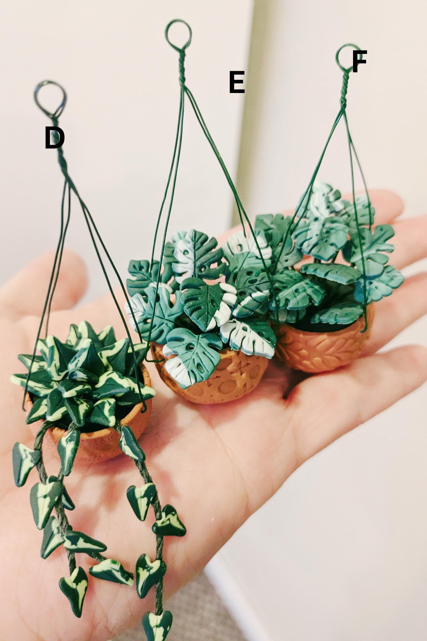 Tiny Hanging Plant Magnet, Monstera Magnet, Houseplant Decor, Plant Lover Gift, Tropical Magnet, Miniature plant magnet, Dollhouse plant