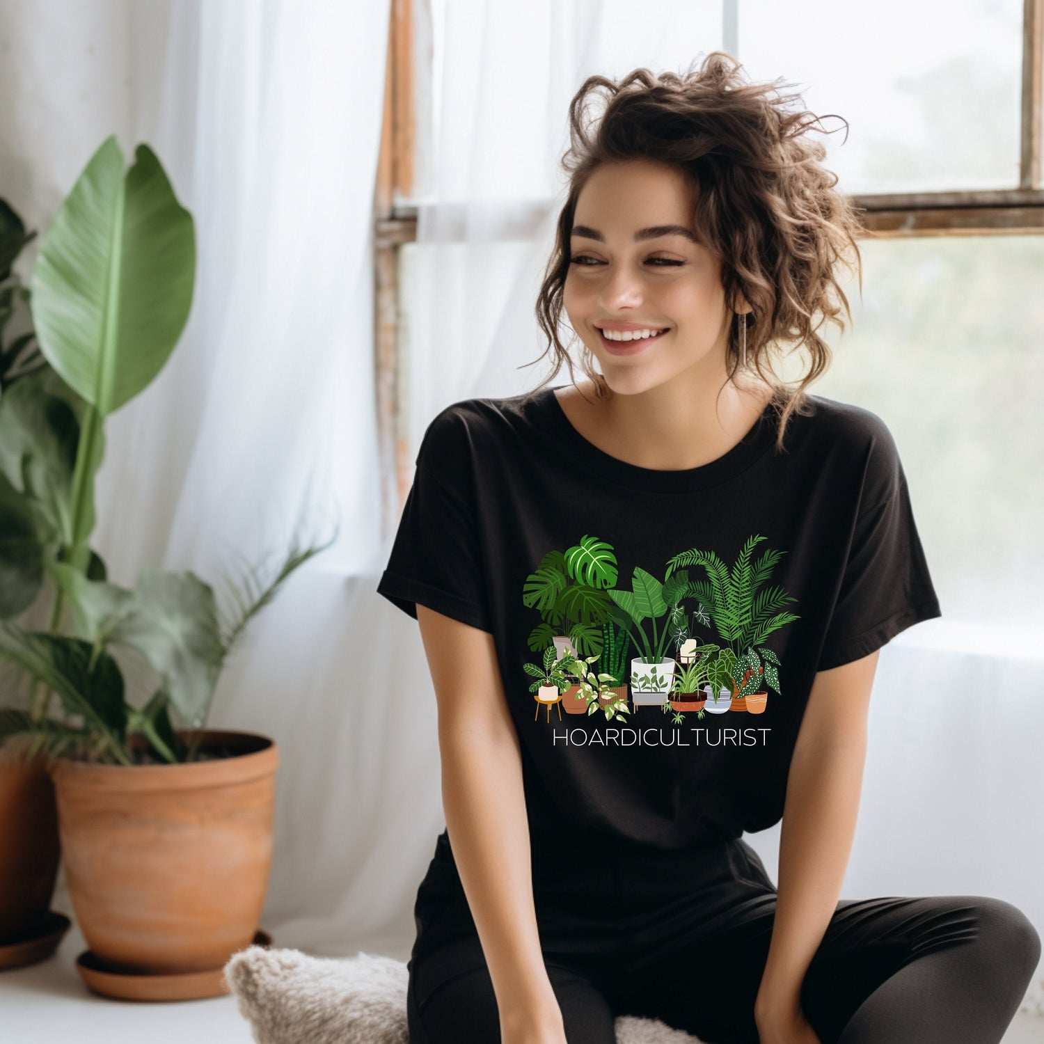 Hoardiculturist T-Shirt, Houseplant Hoarder Tee , Houseplant Humor t-shirt, Indoor Plant lover gift, Plant Parent Funny Tee, Plant joke